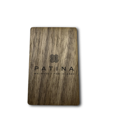 125khz 13,56mhz Fermeture de porte d'hôtel en bois Carte de clé Forme rectangulaire