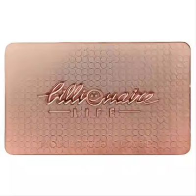 Carte de visite NFC en métal personnalisé gravé en or rose étanche