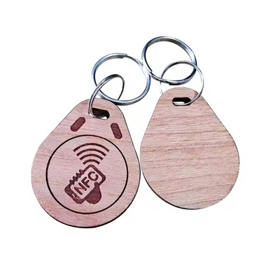 Étiquettes clés de contrôle d'accès RFID personnalisées Étiquettes clés NFC en bois / plastique / époxy