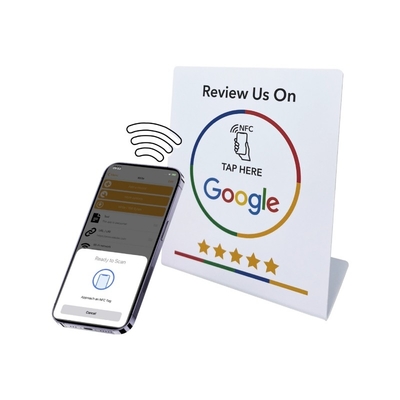 Stand NFC personnalisé Résumé des médias sociaux NFC PVC Google Résumé de la carte