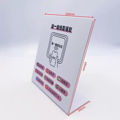13.56MHz Fréquence personnalisée Imprimé 10cm Ronde Carte de visite NFC étanche Google Review Autocollant NFC Plaque de menu avec code QR