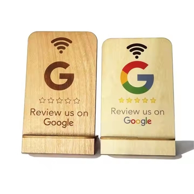 Google Review Affichage du support en bois NFC Avis d'entreprise Smart NFC support en bois pour le restaurant connexion Wifi
